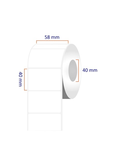 Eko Termal Terazi Etiketi 58mm X 40mm Ruloda 500 Adet 40mm Kuka Çapında Direk Termal Transfer E 1