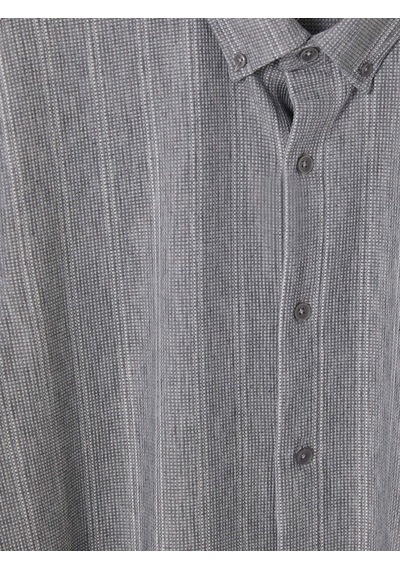 Lcw Vision Gri Slim Fit Çizgili Erkek Gömlek