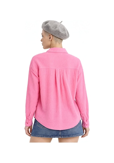 Hiccup Mixray Cep Detaylı Oversize Gömlek Pembe