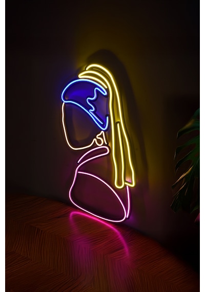 İnci Küpeli Kız Neon Dekor