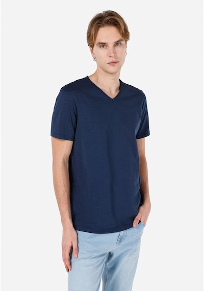 Colin's Colins Regular Fit V Yaka Düz Erkek Lacivert Kısa Kol Tişört Cl1058584 Q1.v1 Nav Lacivert