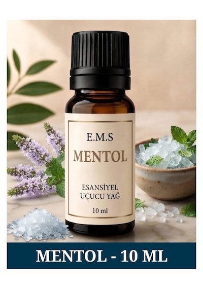 Mentol Esansiyel Uçucu Yağ Buhurdanlık Yağı Difüzör Esansı Oda Kokusu Esansı Mum Esansı 10 Ml. Ferah