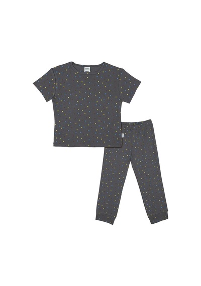 Antebies Organik Antrasit Puantiyeli Gece Işıkları Desenli Beli Lastikli Kısa Kollu Erkek Çocuk Pijama Takımı Gri Antebies Organik Antrasit Puantiyeli Gece Işıkları Desenli Beli Lastikli Kısa Kollu Erkek Çocuk Pijama Takımı Gri