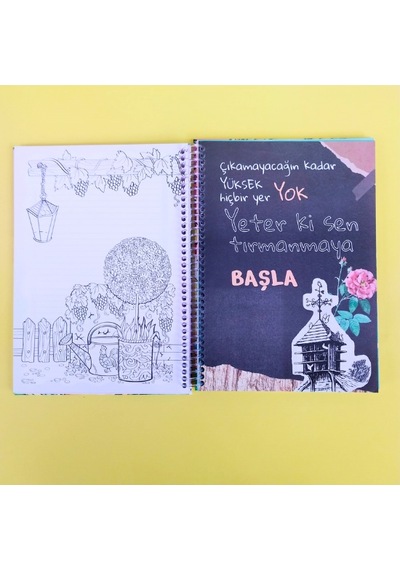 Zamansız Haftalık Ajandam Manifest Defteri 17x24cm 100 Yaprak Planlayıcı Defter Kamp
