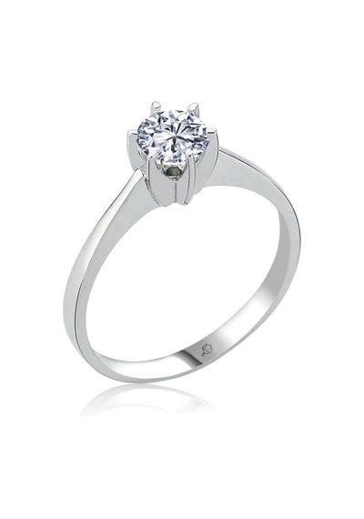 Mia Vento Effective Diamond 1.00 Karat Prenses Tektaş Gümüş Yüzük