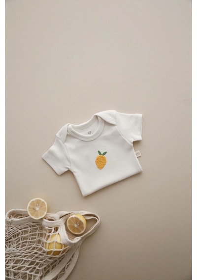 Oh La La Koala Ohlalakoala Limon Nakışlı Çıt Çıtlı Body-zıbın Krem