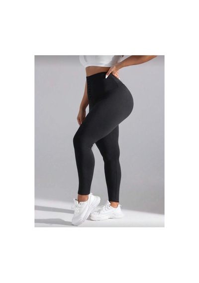 Fit Women Yüksek Bel 3 Kademeli Agraflı Termal Tayt Siyah