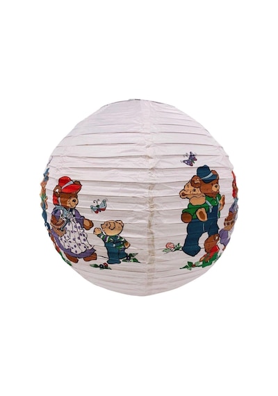 Japon Feneri - Ayıcık Ailesi Desenli Asma Süs Avize - 40 Cm Diğer