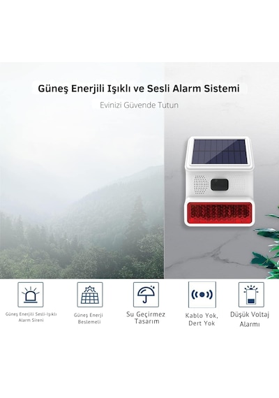Akıllı Güvenlik Obiem Alarm Sistemleri Güneş Enerjili Dış Sirenli Giriş Plus