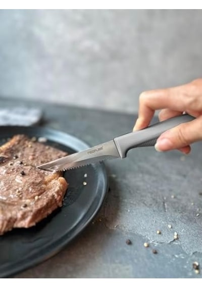 Tırtıklı Steak Bıçağı,11 Cm Gri D-neogek011