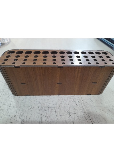 Fırçalık 3mm Kahverengi Mdf 52 Adet Delikli 25,5 7 9,50cm Ebatı