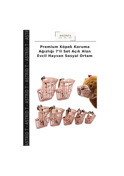 Premium Köpek Koruma Ağızlığı 7'li Set Açık Alan Evcil Hayvan Sosyal Ortam