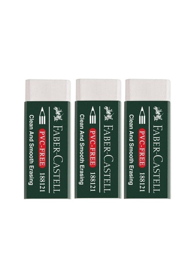 Faber Castell Pvc Free No:20 Büyük Boy Beyaz Silgi 3 Lü