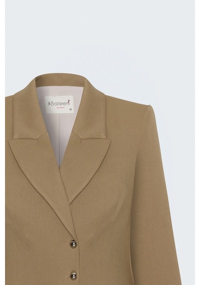 Sateen Klasik Ceket - Camel-137852
