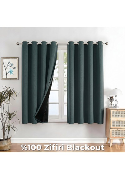 100% Zifiri Blackout Kuşgözü Dikim Tek Kanat Yeşil