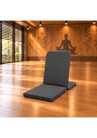 Meditasyon Sandalyesi Backjack Destekli Yer Minderi Su Ve Leke Tutmaz Duck Kumaş Antrasit