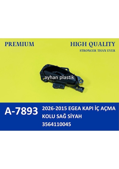 Ayhan A7893 Kapı İç Açma Kolu Sağ Fıat Egea 15 Siyah 3564110045 -