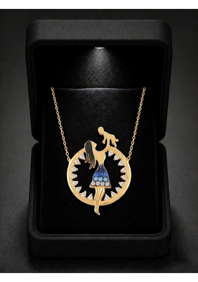 Çekirdekjewelry Işıklı Hediye Kutulu 925 Ayar Gümüş Anne Bebek Kolye Sarı Altın Kaplama Zirkon Taşlı Sarı Çekirdekjewelry Işıklı Hediye Kutulu 925 Ayar Gümüş Anne Bebek Kolye Sarı Altın Kaplama Zirkon Taşlı Sarı