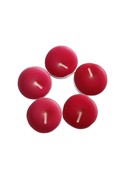 Tea Lights Kırmızı Mum 5 Li 1 Paket Çok Renkli