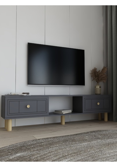Aredamct Duvara Montaj Tv Sehpası Beyaz-altın Beyaz-altın
