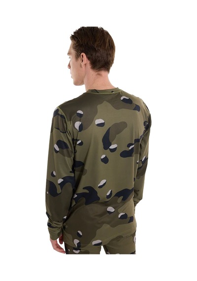 Burton Burton Midweight Crewneck Erkek Yeşil İçlik Üst Forest Moss Cookie Camo Haki
