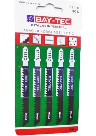T 111 C Ahşap Dekupaj Testere Ağzı Baytek-5 Li Set