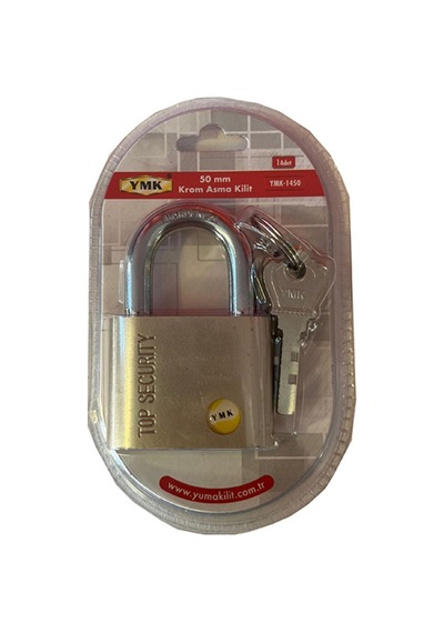 Ymk Krom Asma Kilit 50mm Katı Metal Disk Dış Mekan Kilidi Hırsızlık Önleyici Yedek Anahtarlı