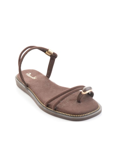 Bambi Kahve Süet Kadın Sandalet K05826002372 Kahverengi