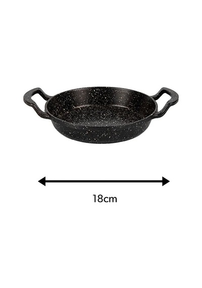 18 Cm Mini Sahan Döküm Çift Kulplu Yapışmaz Tava Siyah