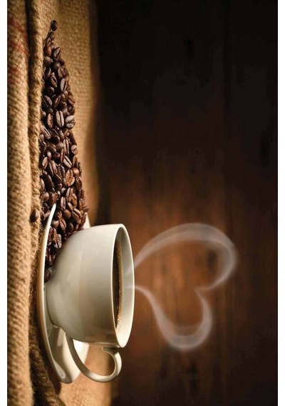 Kahverengi Kaymaz Tabanlı Coffee Temalı Mutfak Halısı Mt28n11