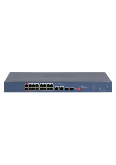 Dahua Cs4218-16et-240 16 Port 10/100 + 2x Gb Rj45/2x1gb Sfp Uplınk Cloud Yönetilebilir 240w Poe Rack