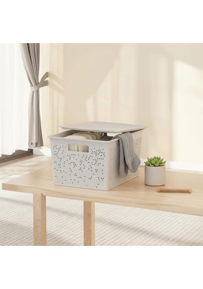 Seul Çok Amaçlı Kapaklı Saklama Kutusu - Şık Ve Dekoratif Dolap İçi Organizer Düzenleyici 4 L / 12 L / 20 L Bo Diğer