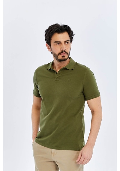 Süvari Slim Haki Erkek Polo Yaka T-shirt Ts1014000474