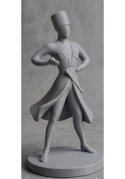 15 Cm Gri Renk Hediyelik Kafkas Adige Çerkes 3d Baskı Figür