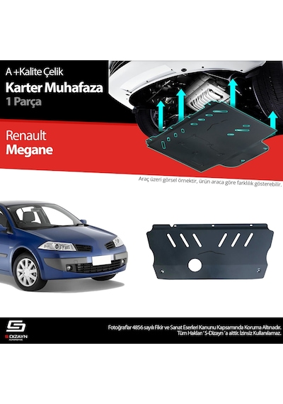 S-dizayn Renault Megane 2 Çelik Karter Muhafaza 2002-2008 A+ Kalite