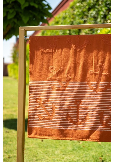 Menderes Home Cotton Collection Bukle Plaj Havlusu Çapa Orange