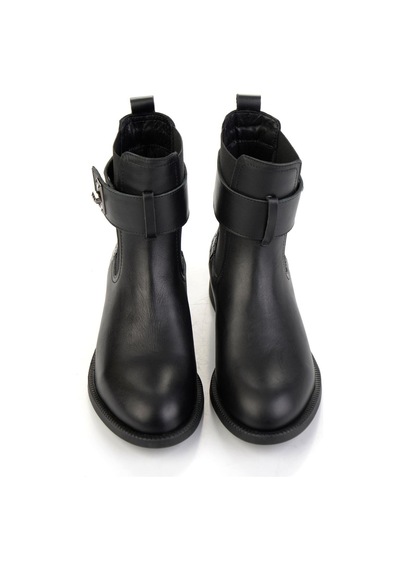 Bambi Siyah Hakiki Deri Kadın Bot & Bootie K02724400303 Siyah