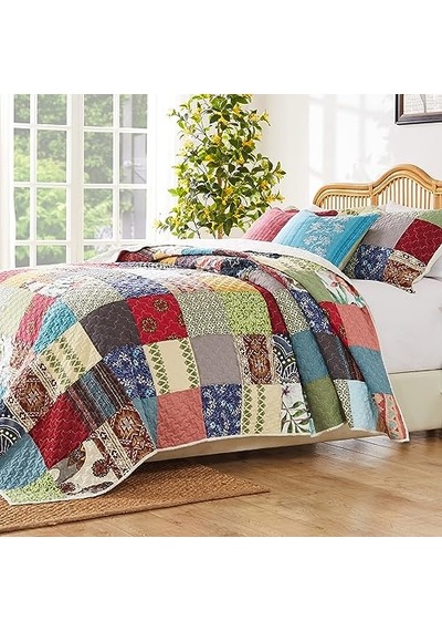 Renee Upcycle Benzersiz Kalan Kumaş Pamuk Astarlı Yorgan Seti, 3 Parça Tam/kraliçe Diğer