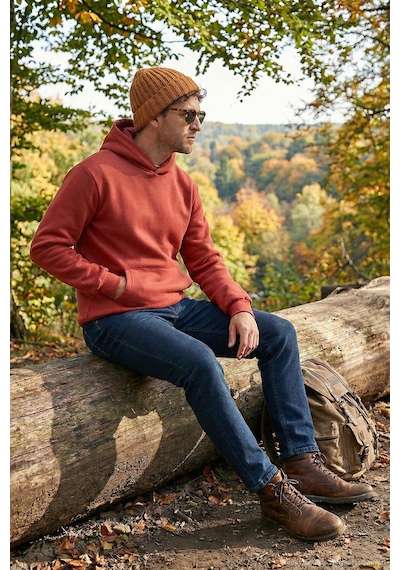 Buratti Regular Fit Kapüşonlu Kanguru Cepli Içi Tüylü Yumuşak Şardonlu Erkek Sweat 5905281 Bayrak Kırmızı