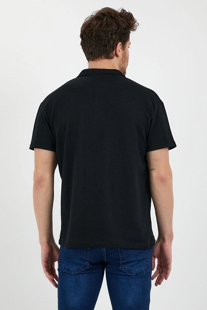 Veaven 3'lü Renkli %100 Pamuk Slim Fit Polo Yaka T-shirt Paketi Renkli