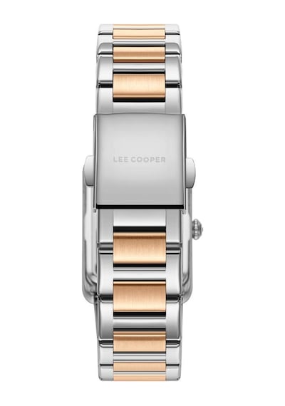 Lee Cooper Lc08083.530 Romen Rakanmlı Dikdörtgen Kadran Metal Kordon Metal Kasa 3 Atm Suya Dayanıklı Metalik-rose Renk Kadın Kol Saati Metalik Gri