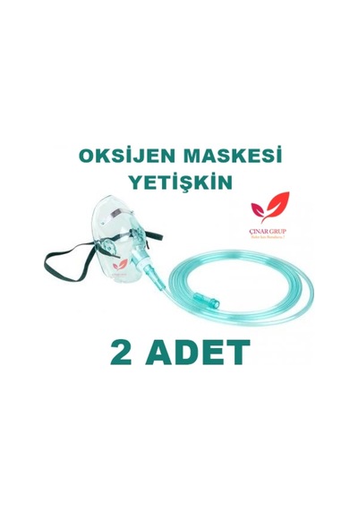 Oksijen Solunum Maskesi Haznesiz Yetişkin Maske (2 Adet)