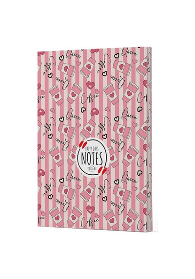 Kahve 8 - Yan Boyamalı Çizgili Defter