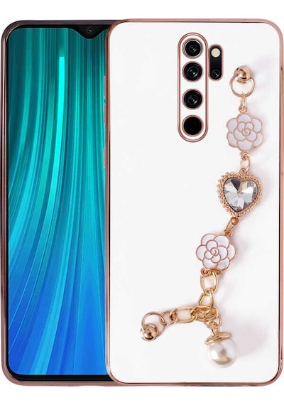 Kilifone - Redmi Note 8 Pro Uyumlu Kılıf El Tutamaçlı Kamera Korumalı Taka Silikon Kapak - Beyaz - T23491