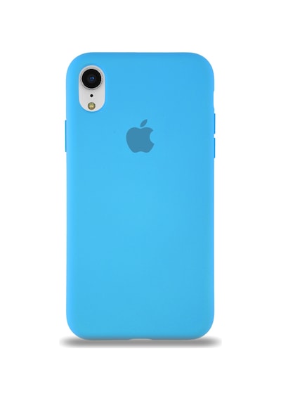 Apple Uyumlu iPhone XR Logolu Silikon Kılıf Altı Kapalı İçi Kadife Lansman Arka Kapak