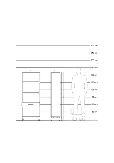 Arges Dolap 3 Raflı Tek Çekmeceli 60x30x163 Çam-çam Atlas Çam