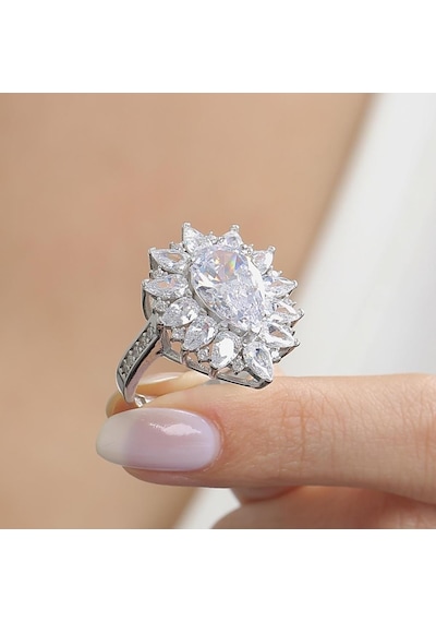 Mia Vento Effective Diamond Londra Tutkusu Işıltılı Gümüş Yüzük