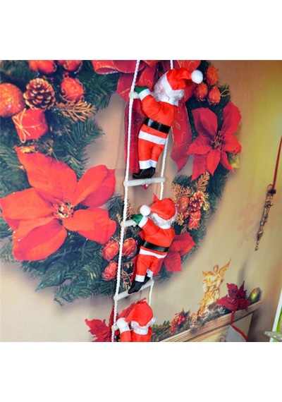 96 Cm 3lü Merdivene Tırmanan Noel Baba Yılbaşı Çam Ağacı Süsleri Yılbaşı Süsü Vitrin Noel Süsleri