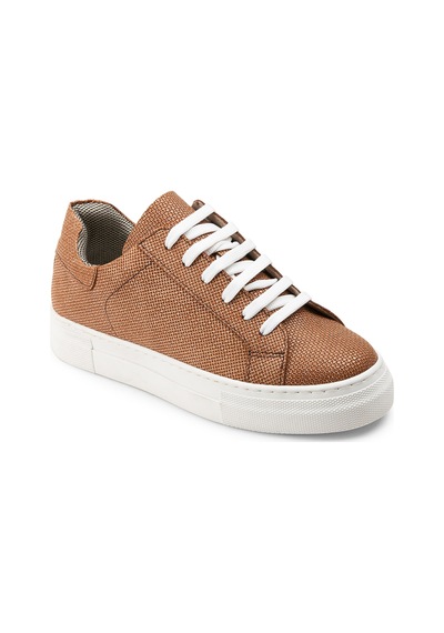 Deery Hakiki Deri Taba Rengi İşlentili Sneaker Kadın Ayakkabı - Z1681ztbac02 Taba