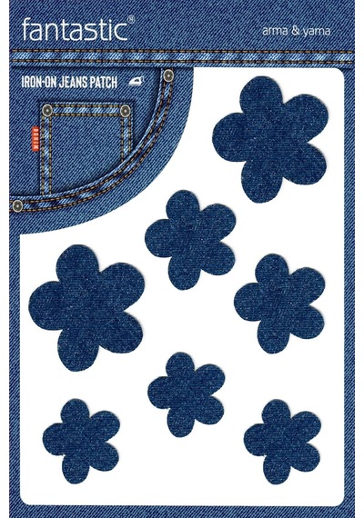 Ütü Ile Yapışan Kot Arma Kot Yaması, Denim Jeans Onarım & Dekoratif Amaçlı Çiçek İndigo Indigo